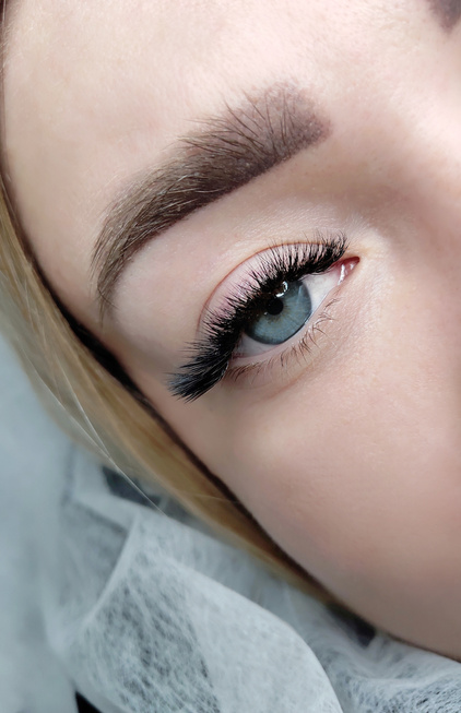 Close-up of Person with Lash Extensions